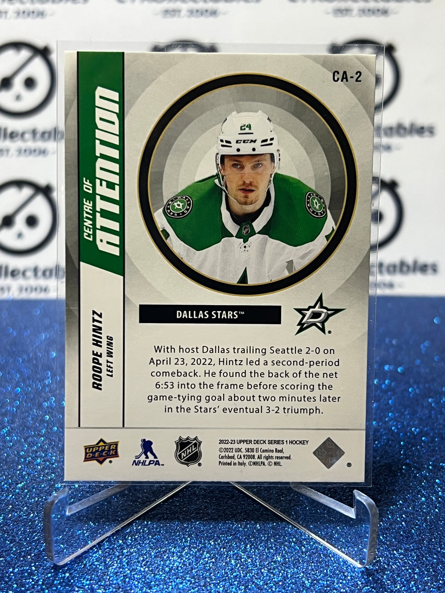 2022-23 UPPER DECK ROOPE HINTZ # CA-2 DALLAS STARS HOCKEY CARD
