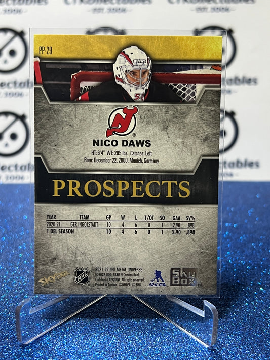 2021-22 SKYBOX NICO DAWS # PP-29 RC PROSPECTS NEW JERSEY DEVILS HOCKEY CARD