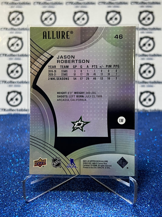 2021-22 UPPER DECK ALLURE JASON ROBERTSON # 46 DALLAS STARS NHL HOCKEY CARD