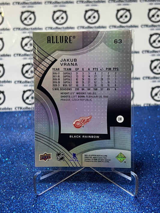 2021-22 UPPER DECK ALLURE JAKUS VRANA # 63 BLACK RAINBOW DETROIT RED WINGS NHL HOCKEY CARD