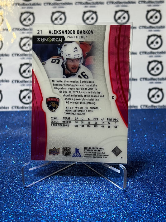 2021-22 UPPER DECK SYNERGY ALEKSANDER BARKOV # 21 FLORIDA PANTHERS HOCKEY CARD