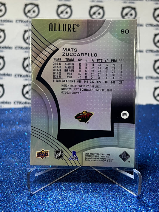 2021-22 UPPER DECK ALLURE MATS ZUCCARELLO # 90 MINNESOTA WILD HOCKEY CARD