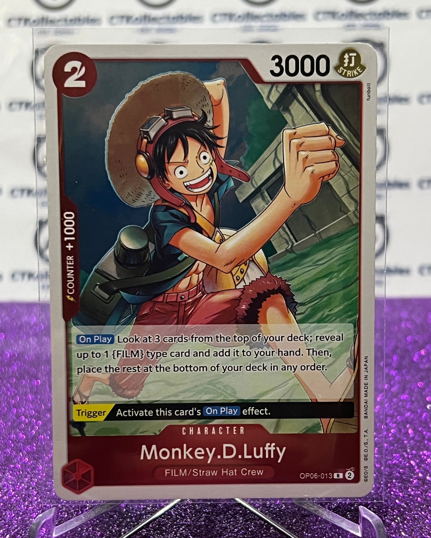 2024 ONE PIECE MONKEY. D . LUFFY # OP06-013 R RARE FOIL GAME CARD