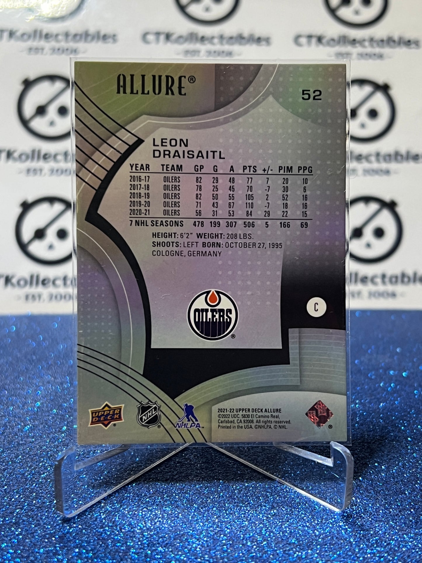2021-22 UPPER DECK ALLURE LEON DRAISAITL # 52 EDMONTON OILERS HOCKEY CARD