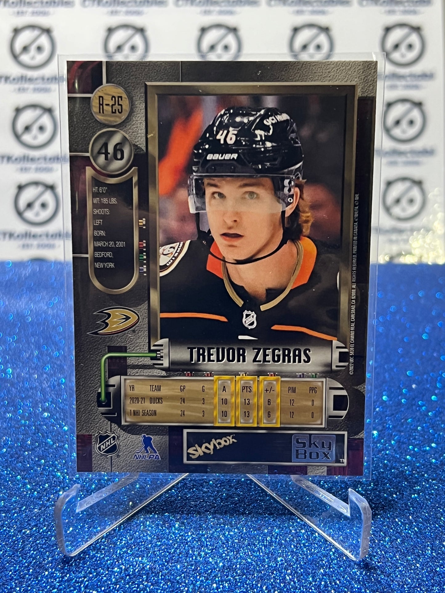 2021-22 SKYBOX METAL TREVOR ZEGRAS # R-25 ANAHEIM DUCKS NHL HOCKEY CARD