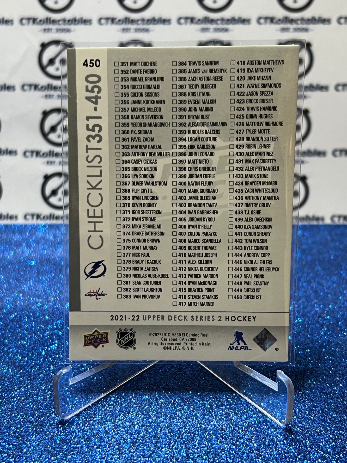 2021-22 UPPER DECK KUCHEROV / OVECHKIN # P-450 CHECKLIST HOCKEY CARD