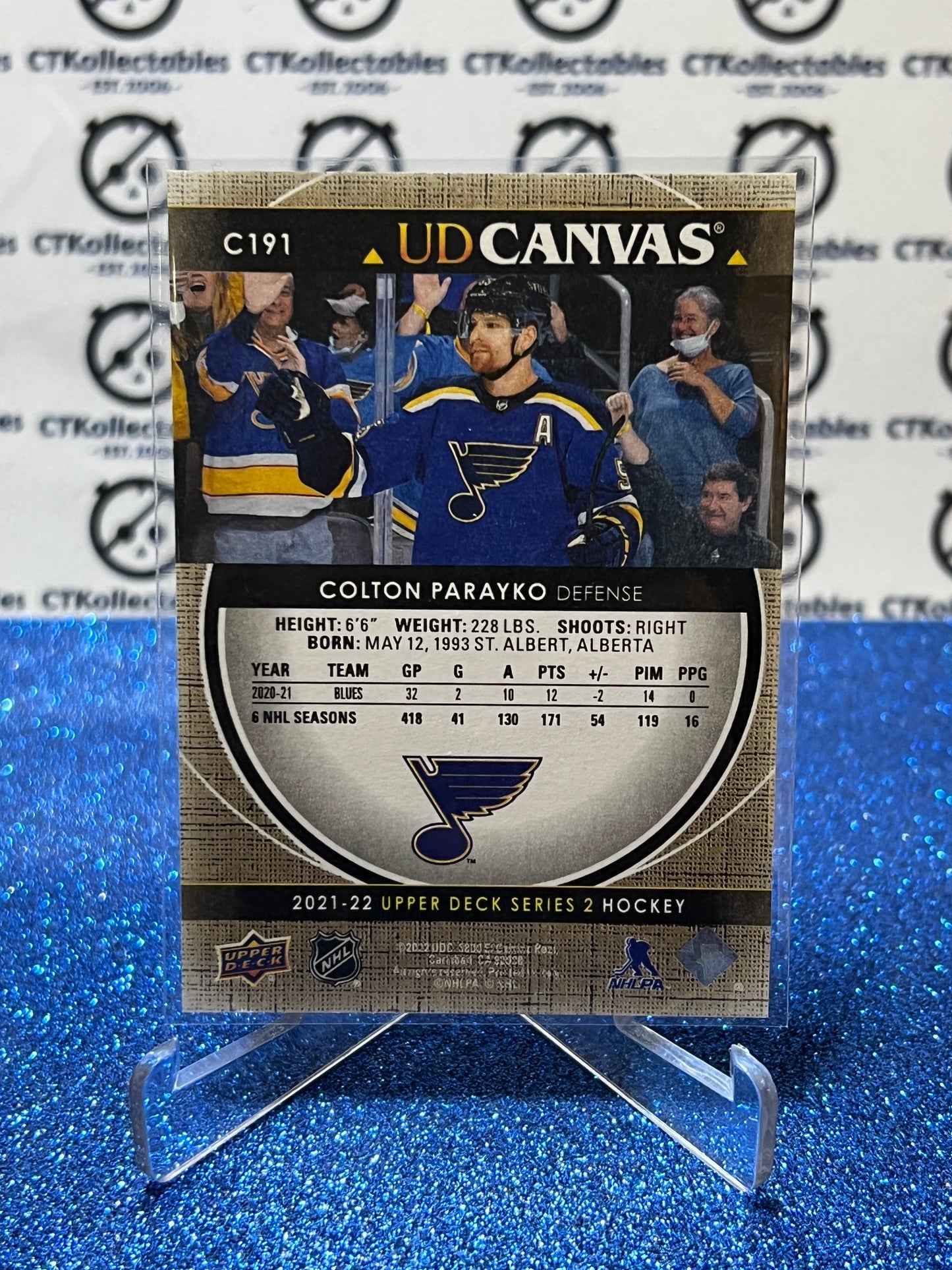 2021-22 UPPER DECK COLTON PARAYKO # C191 UD CANVAS ST. LOUIS BLUES NHL HOCKEY CARD