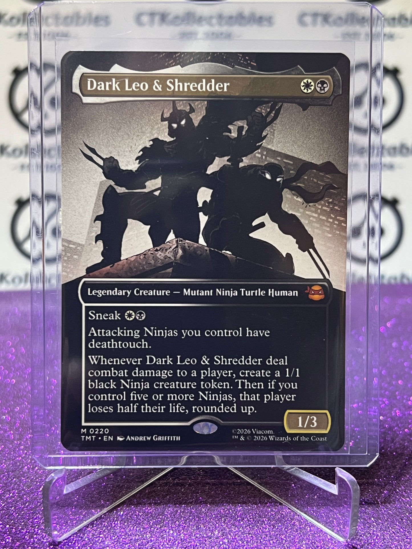 2026 MAGIC THE GATHERING TEENAGE MUTANT NINJA TURTLES DARK LEO & SHREDDER # M 0220 NON-FOIL CREATURE MYSTIC CARD