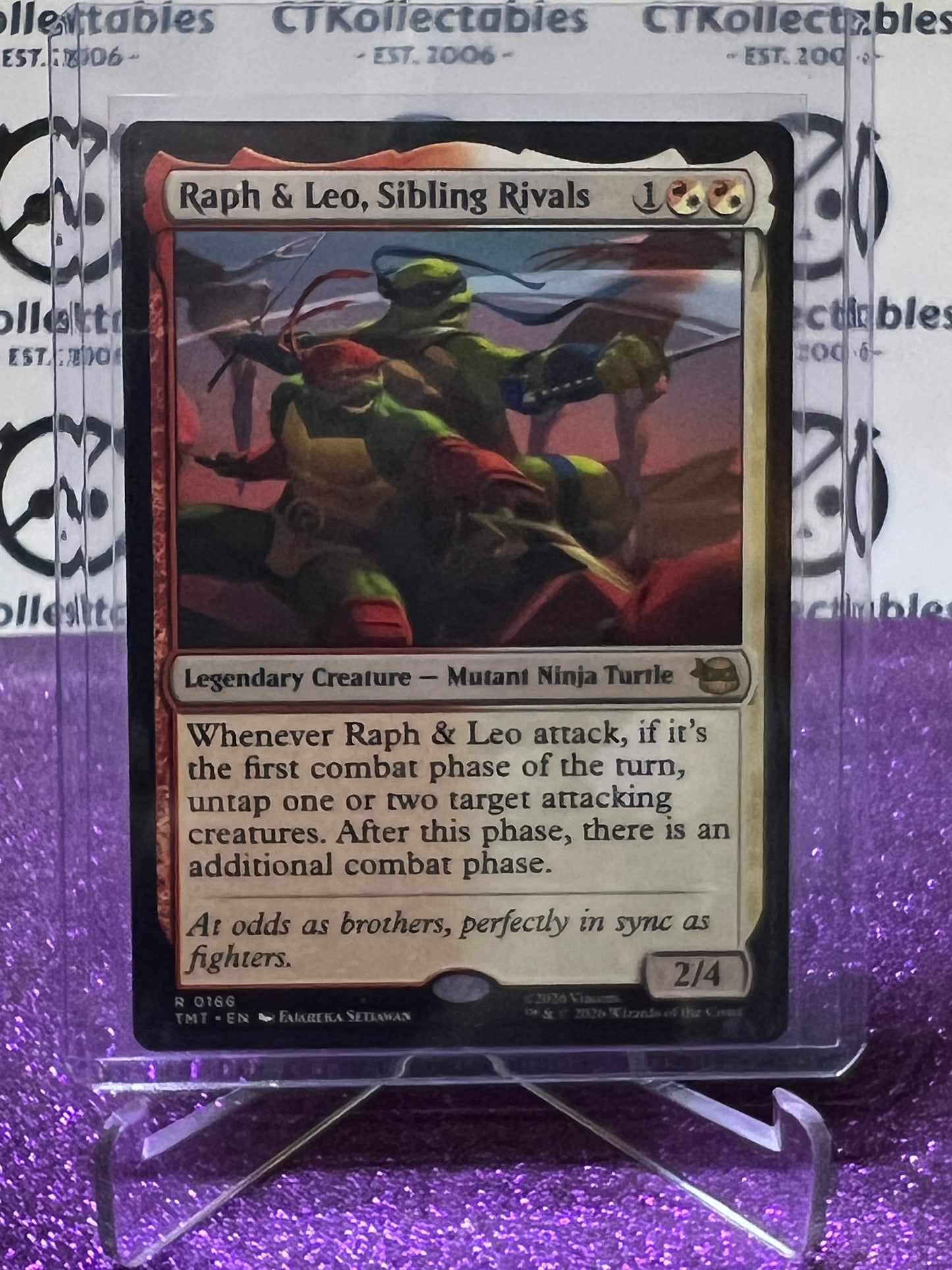 2026 MAGIC THE GATHERING TEENAGE MUTANT NINJA TURTLES RAPH & LEO, SIBLING RIVALS # R 0166 NON-FOIL CREATURE CARD