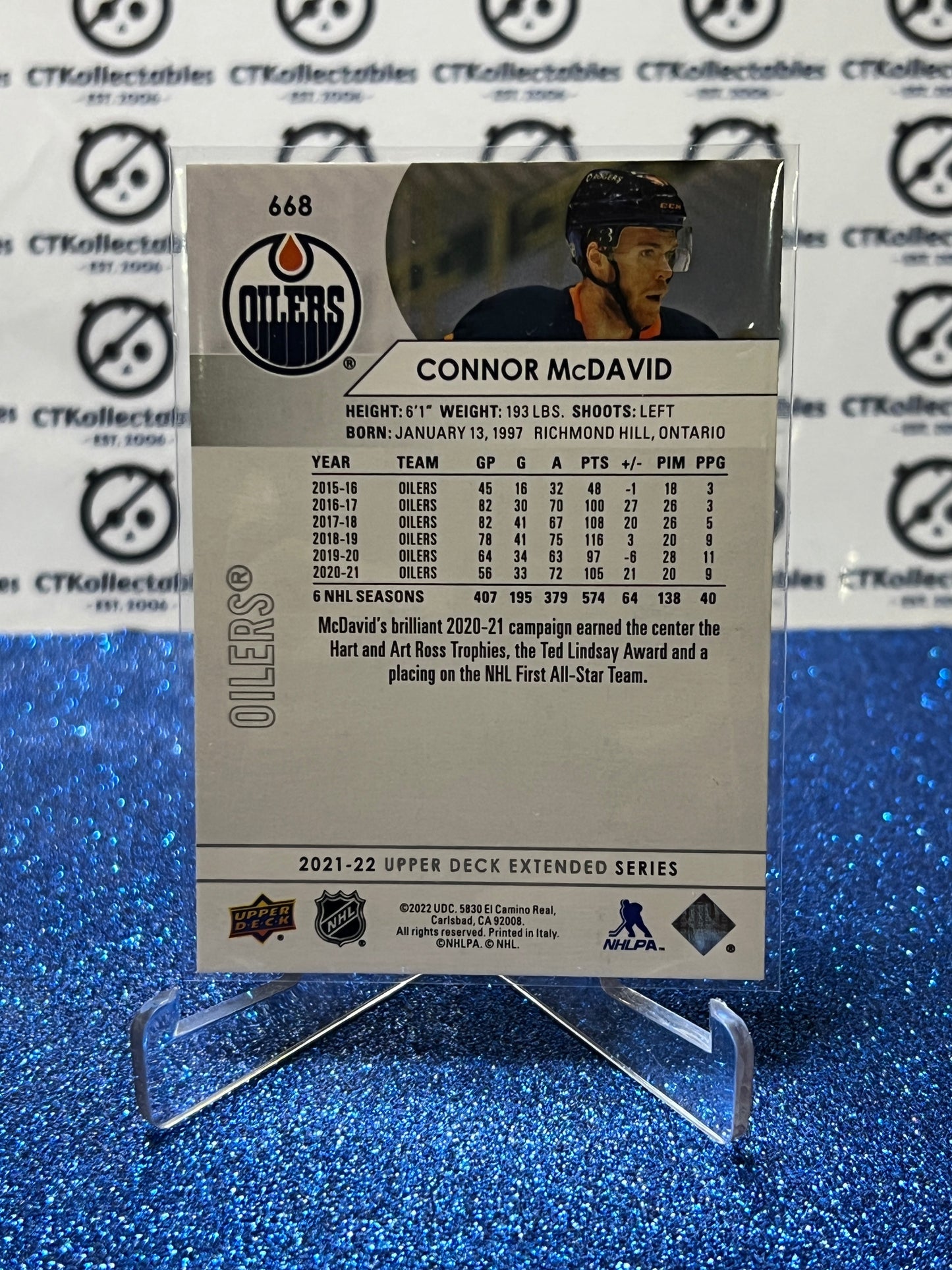2022-23 UPPER DECK CONNOR McDAVID # 70 EDMONTON OILERS HOCKEY CARD