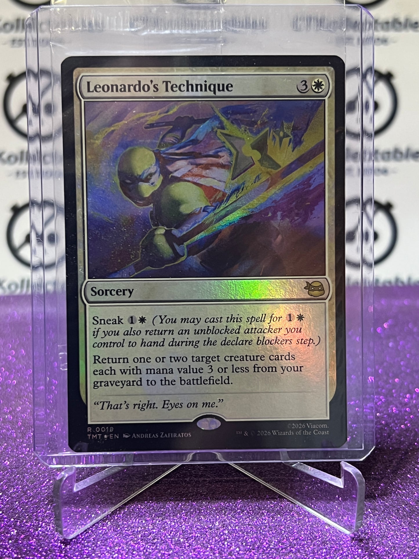 2026 MAGIC THE GATHERING TEENAGE MUTANT NINJA TURTLES LEONARDO'S TECHNIQUE # R 0018 FOIL PREVIEW SEALED SORCERY CARD