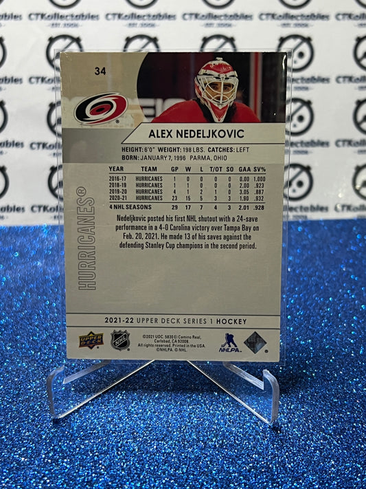 2021-22 UPPER DECK ALEX NEDELJKOVIC # 34 CAROLINA HURRICANES HOCKEY CARD