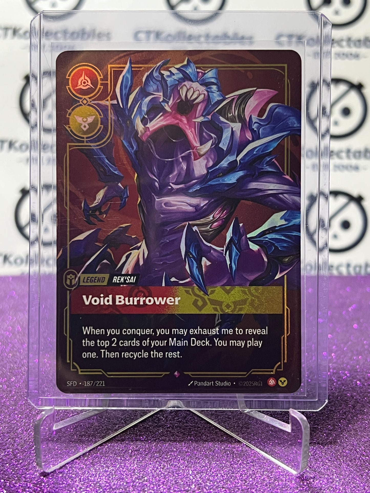 2026 RIFTBOUND LEAGUE OF LEGENDS SPIRITFORGED VOID BURROWER # 187/221 FOIL TRADING GAME CARD