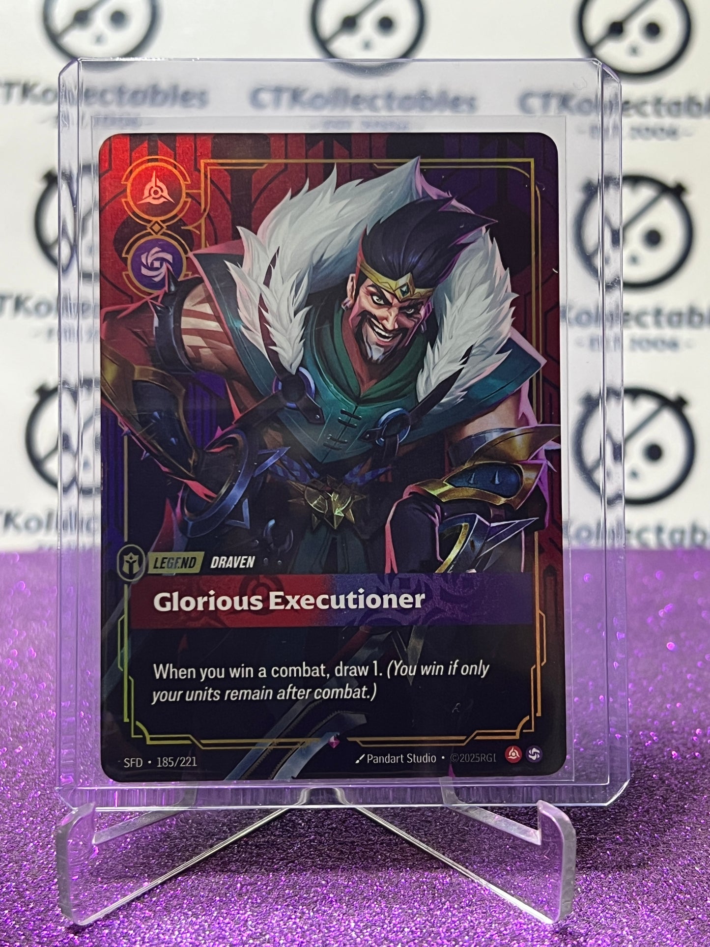 2026 RIFTBOUND LEAGUE OF LEGENDS SPIRITFORGED GLORIOUS EXECUTIONER # 185/221 FOIL TRADING GAME CARD