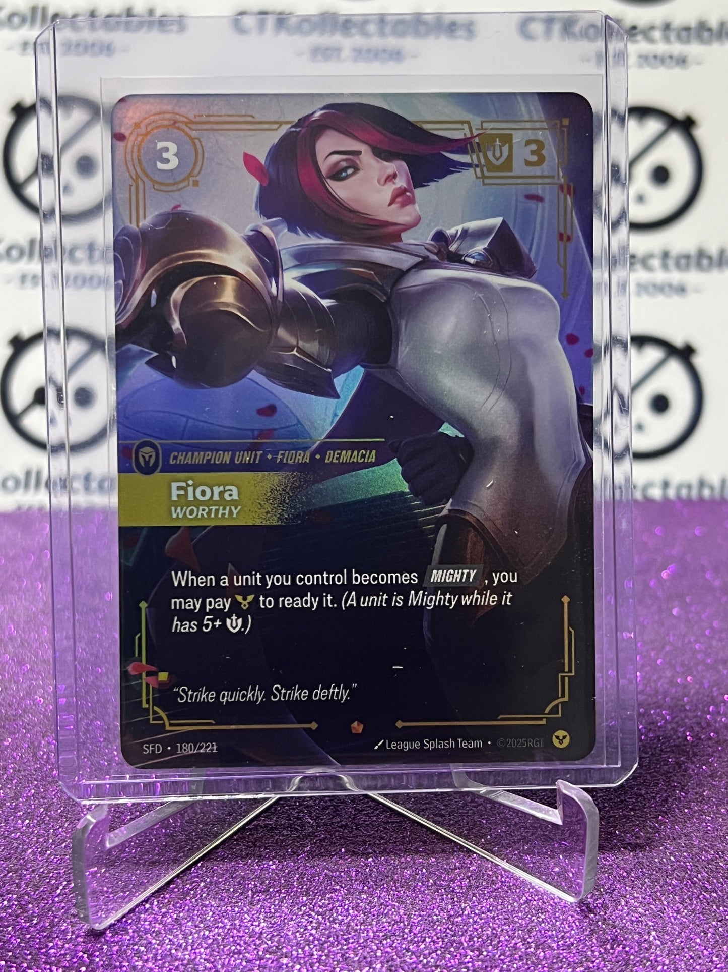 2026 RIFTBOUND LEAGUE OF LEGENDS SPIRITFORGED FIORA # 180/221 FOIL TRADING GAME CARD