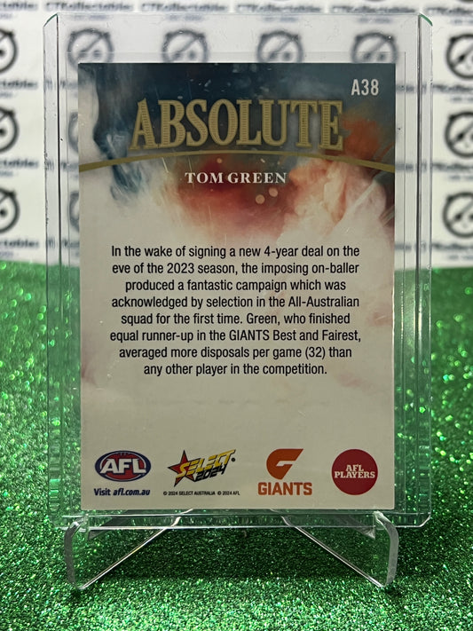 2024 AFL SELECT FOOTY STARS TOM GREEN # A38 ABSOLUTE /70 GWS GIANTS