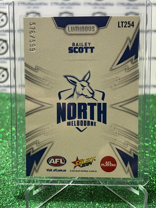 2024 AFL SELECT FOOTY STARS BAILEY SCOTT # LT254 LUMINOUS /599 NORTH MELBOURNE
