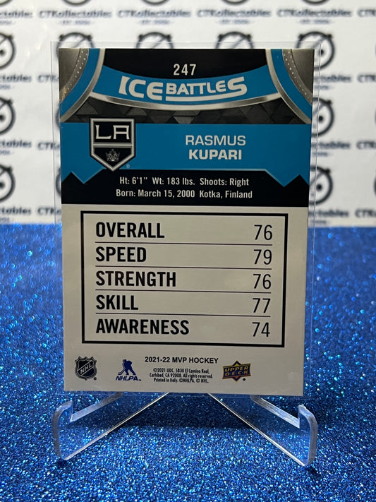 2021-22 UPPER DECK MVP RASMUS KUPARI # 247 ICE BATTLES L A KINGS HOCKEY NHL CARD