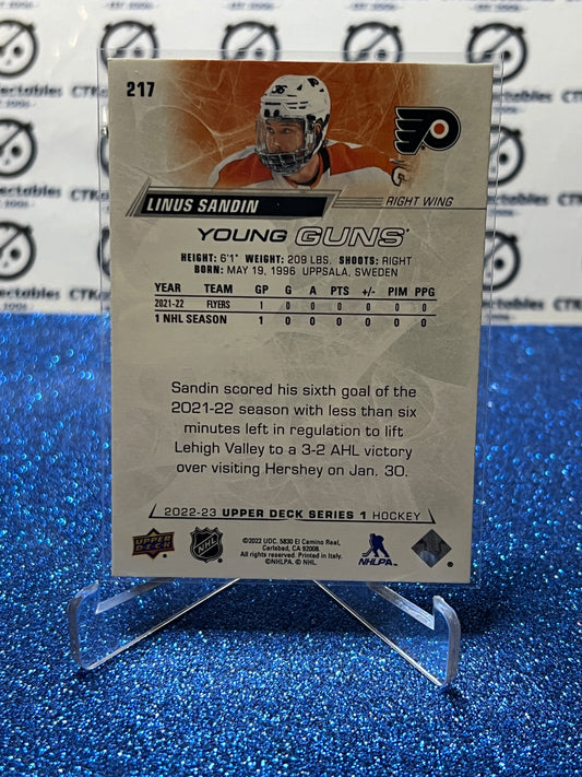 2022-23 UPPER DECK LINUS SANDIN # 211 ROOKIE YOUNG GUNS PHILADELPHIA FLYERS NHL HOCKEY CARD