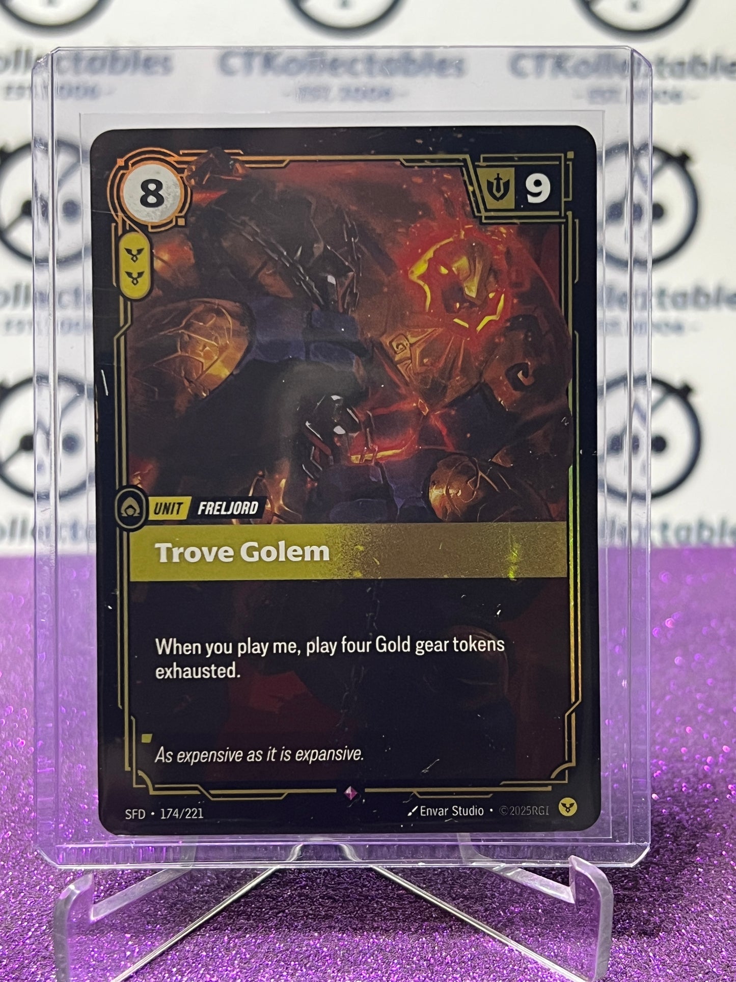 2026 RIFTBOUND LEAGUE OF LEGENDS SPIRITFORGED TROVE GOLEM # 174/221 FOIL TRADING GAME CARD