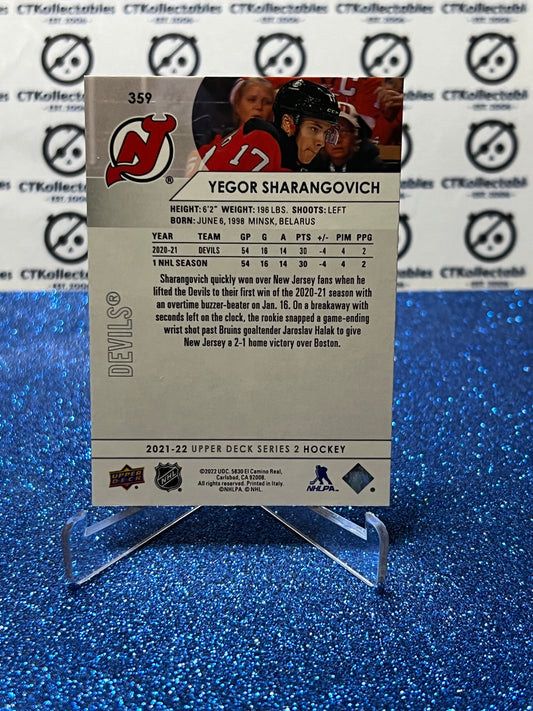 2021-22 UPPER DECK YEGOR SHARANGOVICH # 359 ROOKIE NEW JERSEY DEVILS HOCKEY CARD