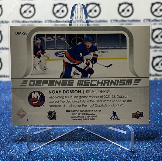 2021-22 UPPER DECK NOAH DOBSON # DM-28 DEFENSE MECHANISM NEW YORK ISLANDERS HOCKEY CARD