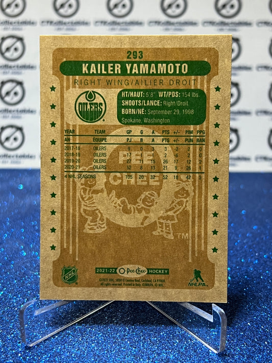 2021-22 O-PEE-CHEE KAILER YAMAMOTO # 293 RETRO EDMONTON OILERS HOCKEY NHL CARD