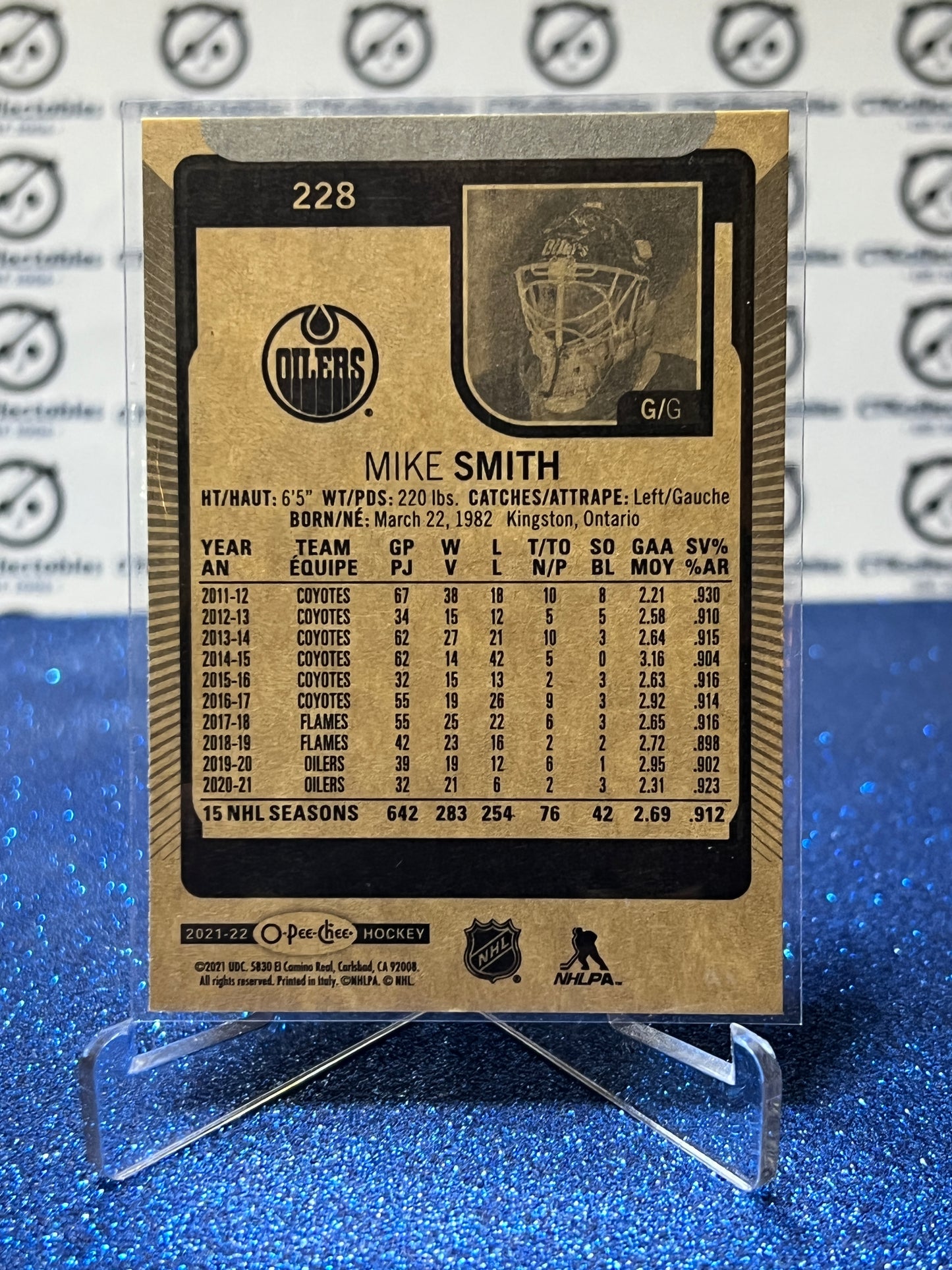2021-22 O-PEE-CHEE MIKE SMITH # 228 EDMONTON OILERS HOCKEY NHL CARD