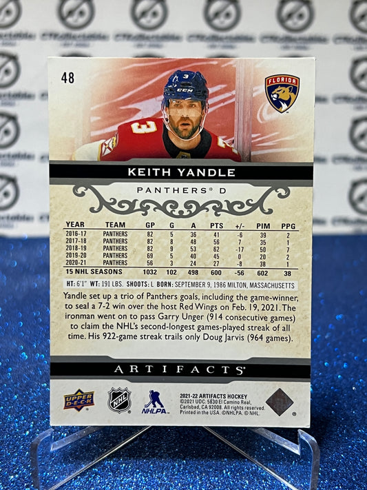 2021-22 UPPER DECK ARTIFACTS KEITH YANDLE # 48 FLORIDA PANTHERS NHL HOCKEY CARD