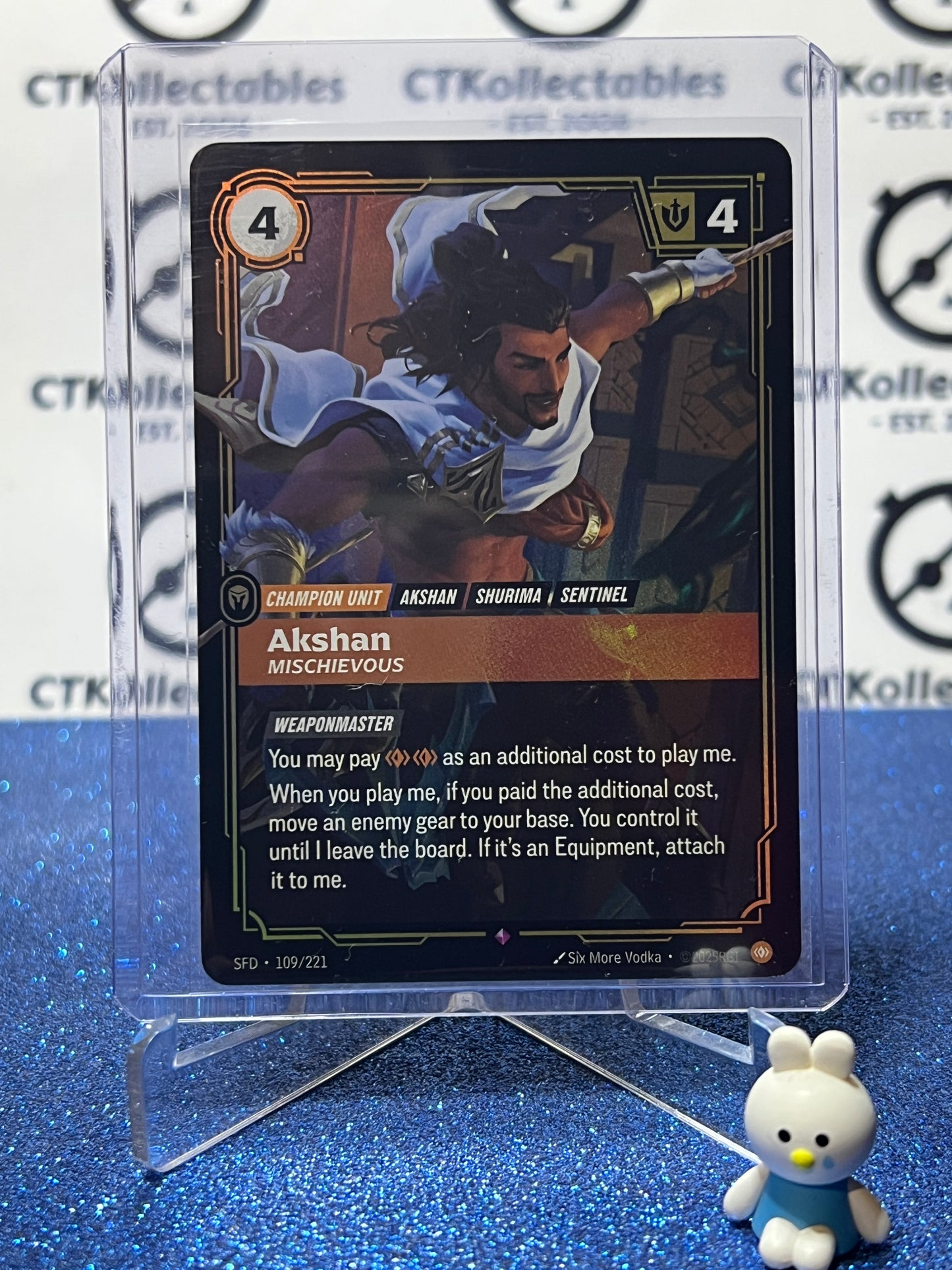 2026 RIFTBOUND LEAGUE OF LEGENDS SPIRITFORGED AKSHAN # 109/221 FOIL TRADING GAME CARD