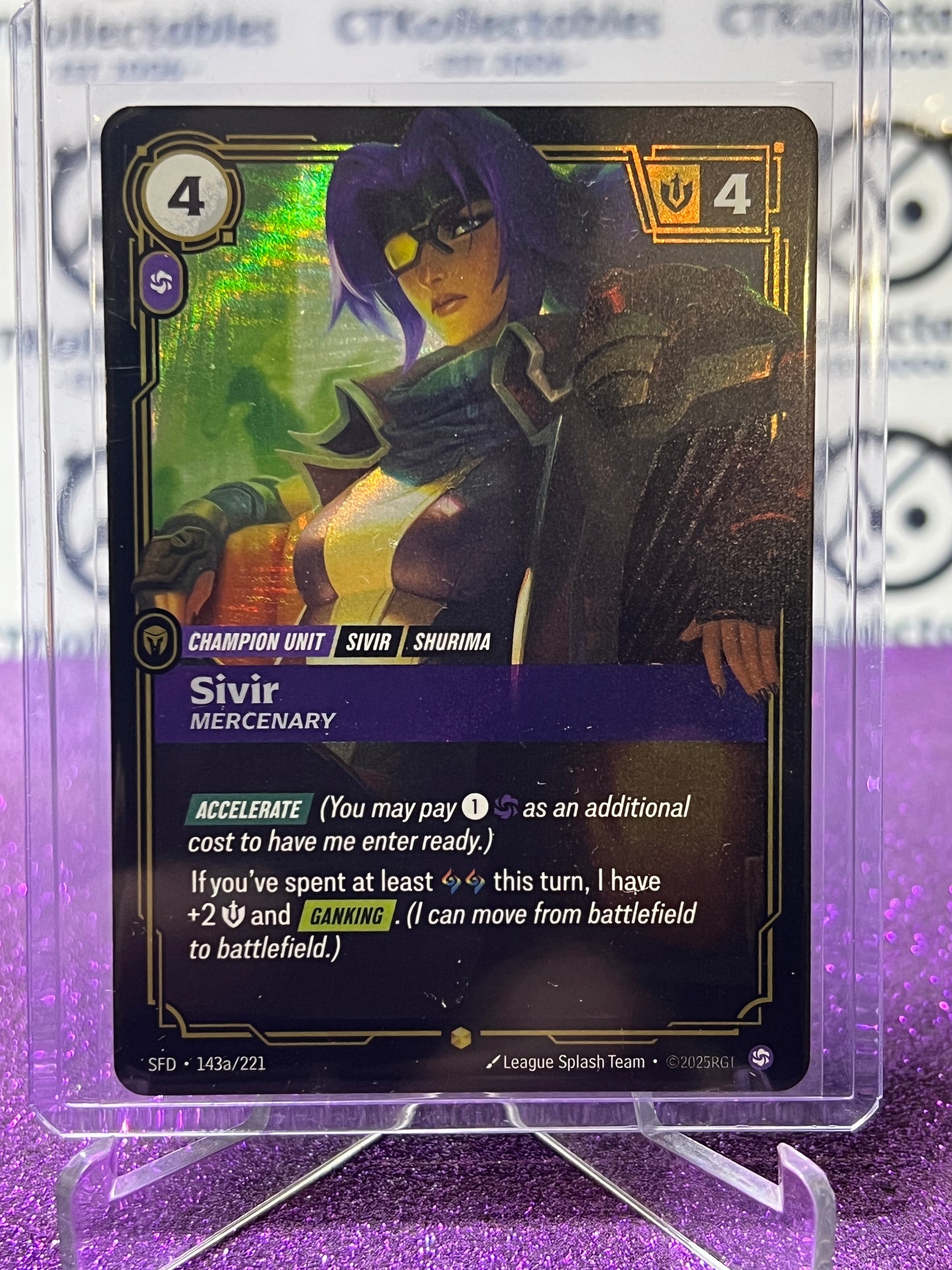 2026 RIFTBOUND LEAGUE OF LEGENDS SPIRITFORGED SIVIR # 143a/221 FOIL TRADING GAME CARD