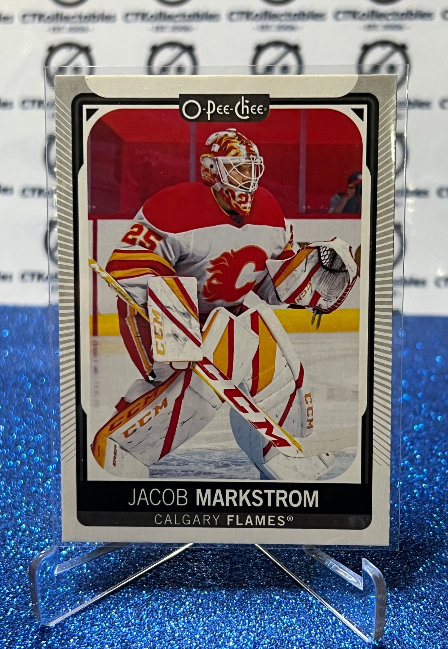 2021-22 O-PEE-CHEE JACOB MARKSTROM # 412 CALGARY FLAMES NHL HOCKEY TRADING CARD