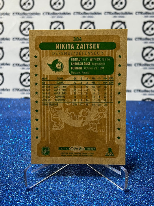 2021-22 O-PEE-CHEE NIKITA ZAITSEV # 304 RETRO OTTAWA SENATORS NHL HOCKEY TRADING CARD