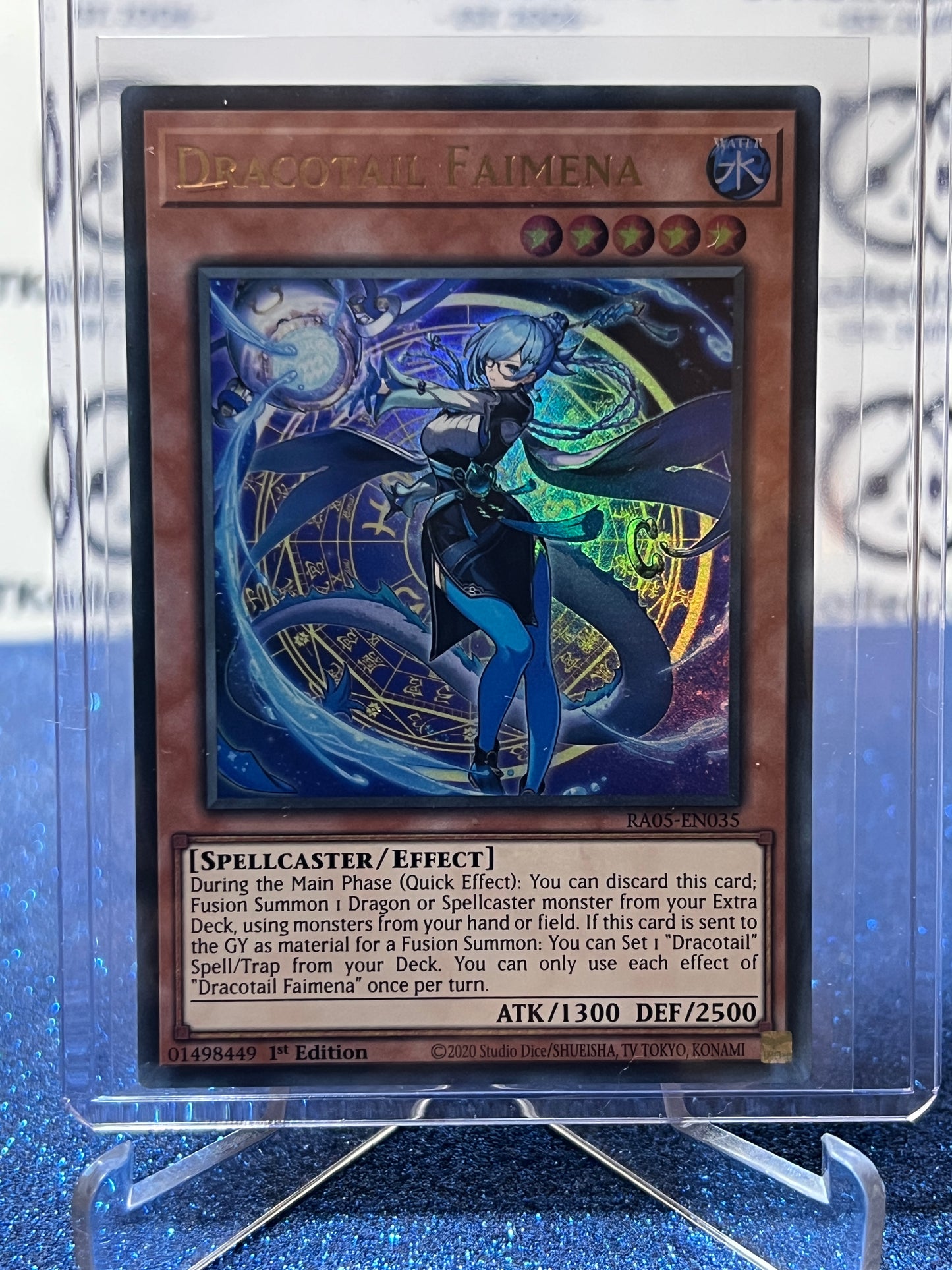 YU-GI-OH! RARITY COLLECTION DRACOTAIL FAIMENA # RAO5-EN035 SECRET RARE GOLD 1ST EDITION TCG CARD
