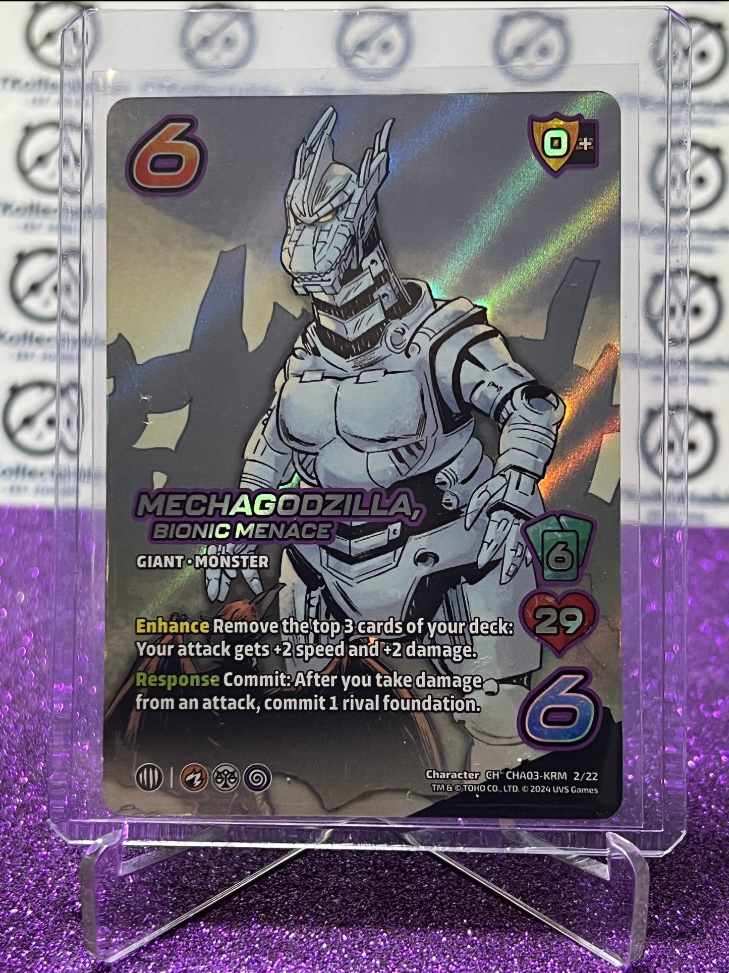 2024 UNIVERSUS GODZILLA MECHAGODZILLA BIONIC MENACE # CHA03-KRM 2/22 FOIL GAME TRADING CARD