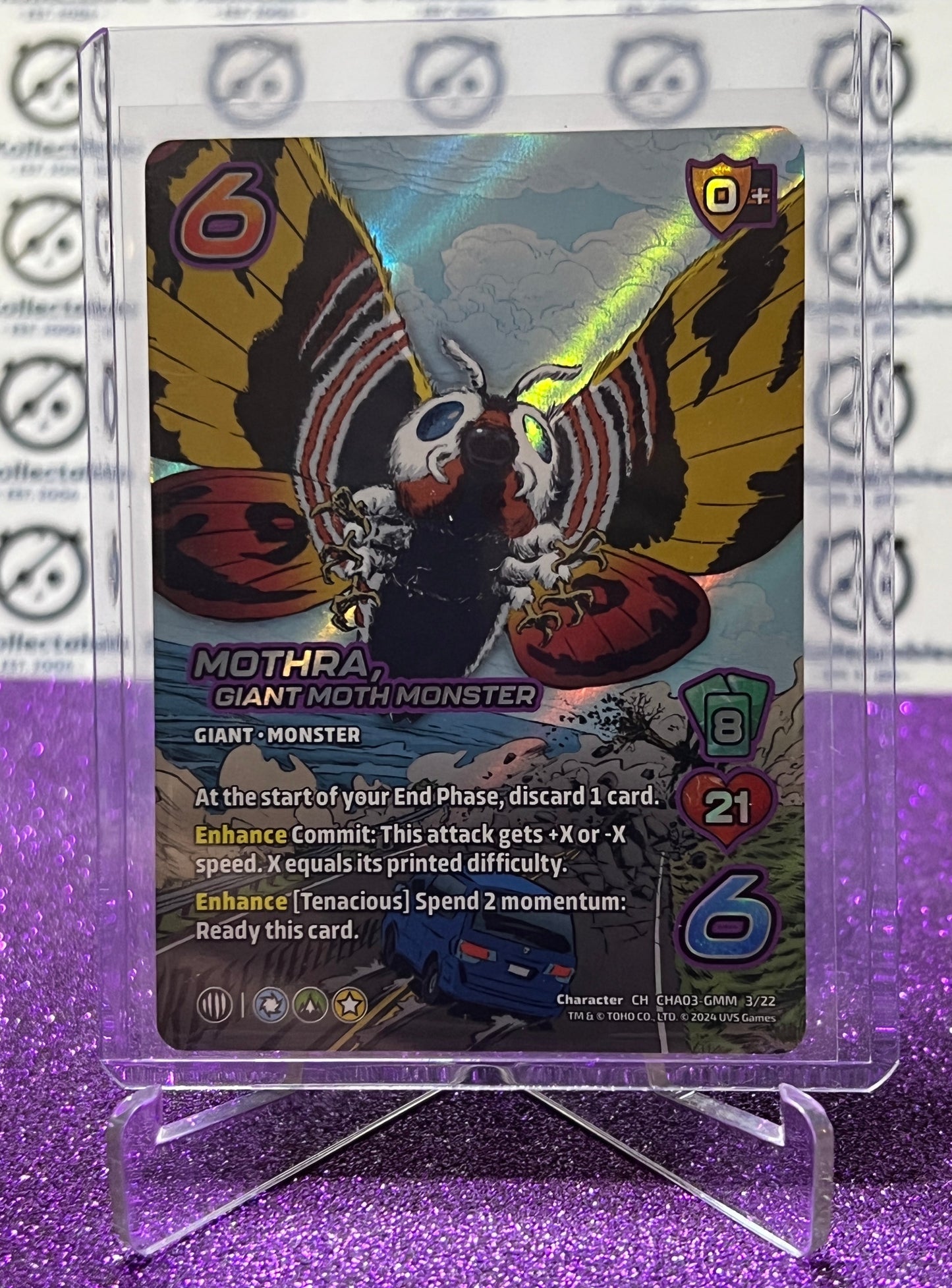 2024 UNIVERSUS GODZILLA MOTHRA, GIANT MOTH MONSTER # CHA03-GMM 3/22 FOIL GAME TRADING CARD