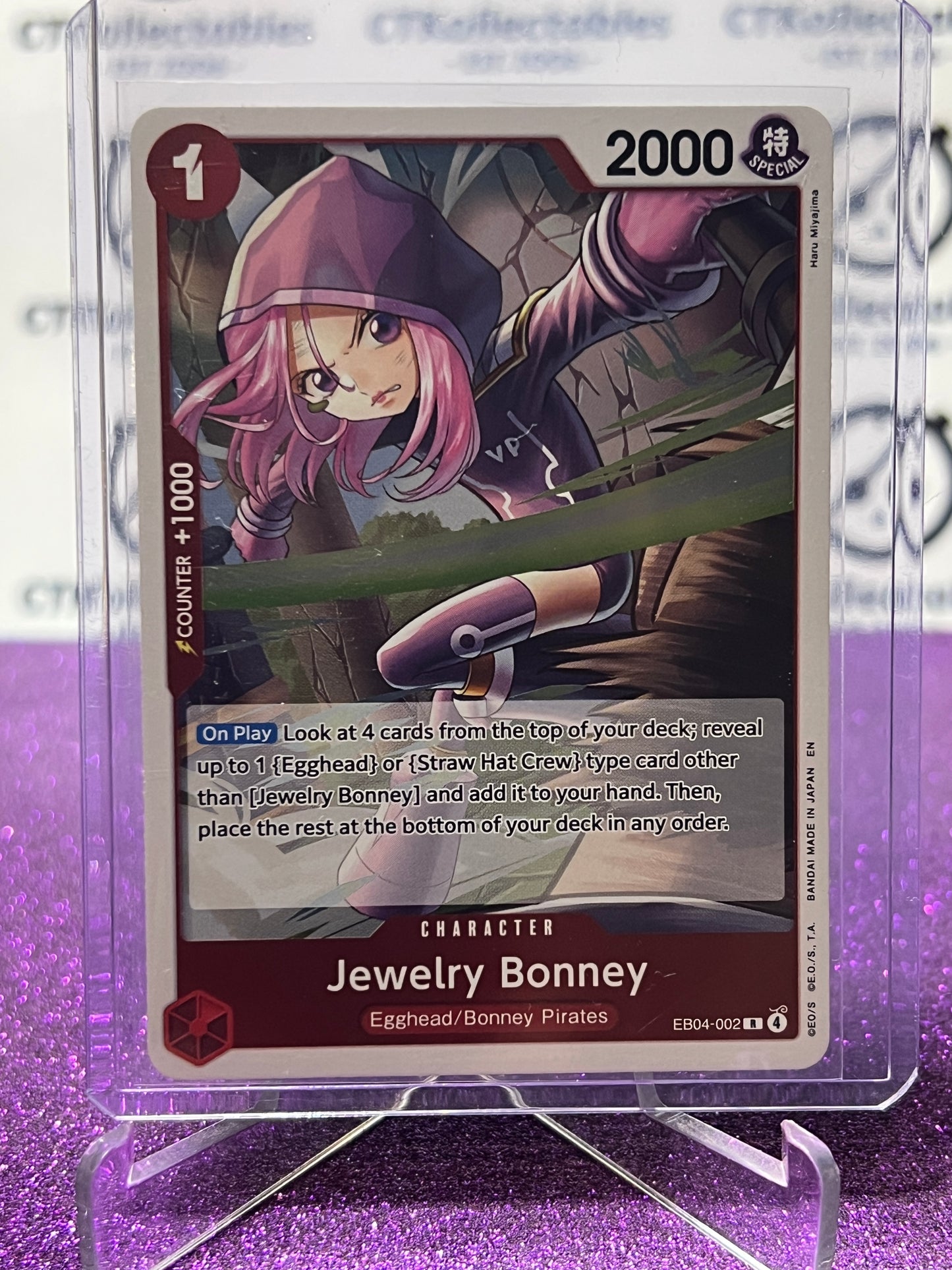 2026 ONE PIECE ADVENTURE ON KAMI'S ISLAND JEWELRY BONNEY # EB04-002 R FOIL TCG CARD