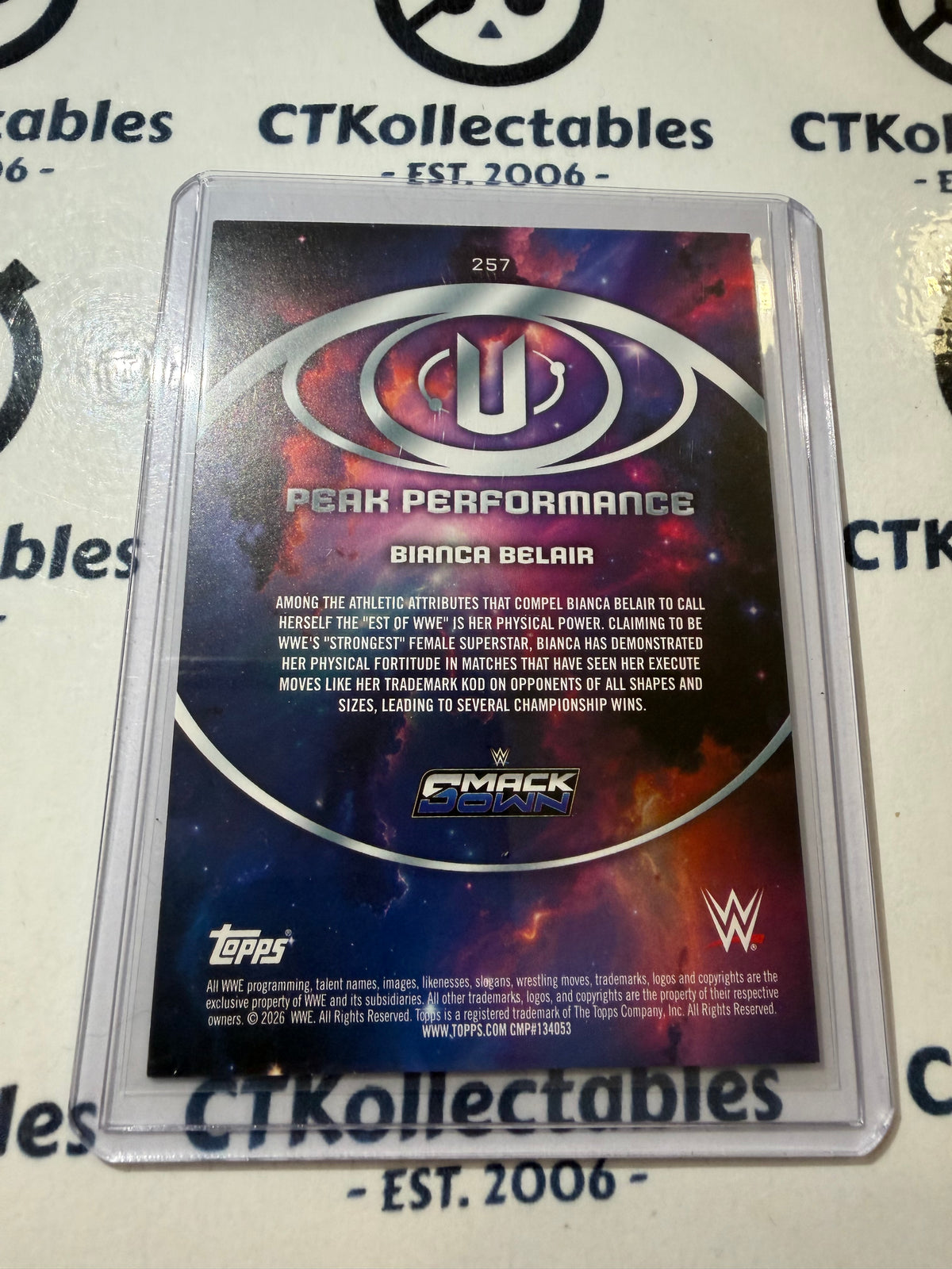 2026 WWE Topps Universe Pink Plaid Bianca Belair #138/175 Peak Performance #257