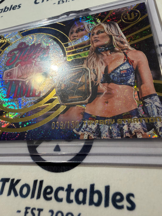 2026 WWE Topps Universe Namesakes Tiffany Stratton Neon Green Vortex 039/150