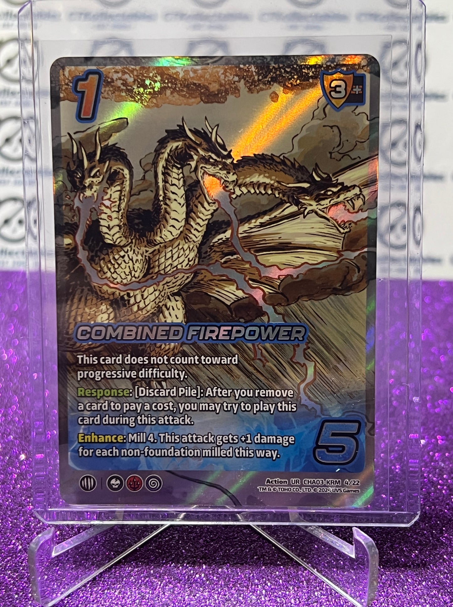 2024 UNIVERSUS GODZILLA COMBINED FIREPOWER # UR CHA03-KRM 4/22 FOIL GAME TRADING CARD