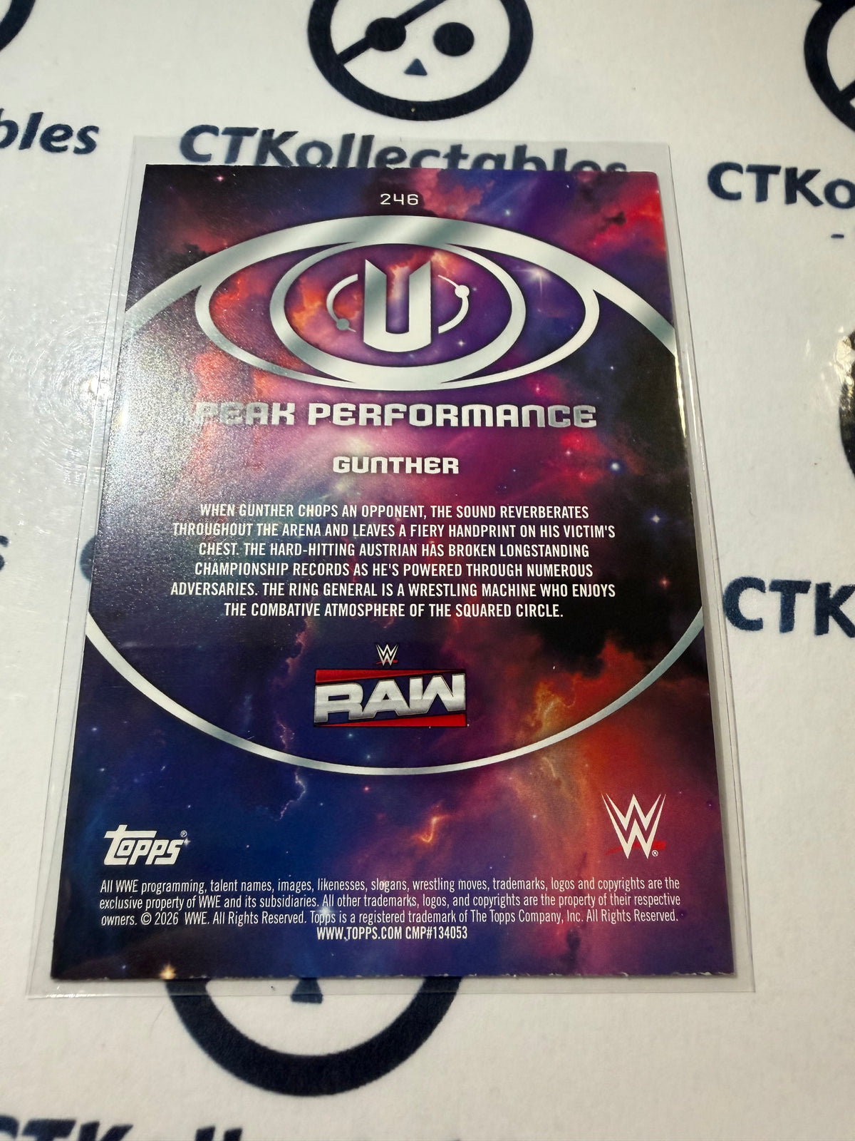 2026 WWE Topps Universe Peak Performance #246 Gunther Base Card