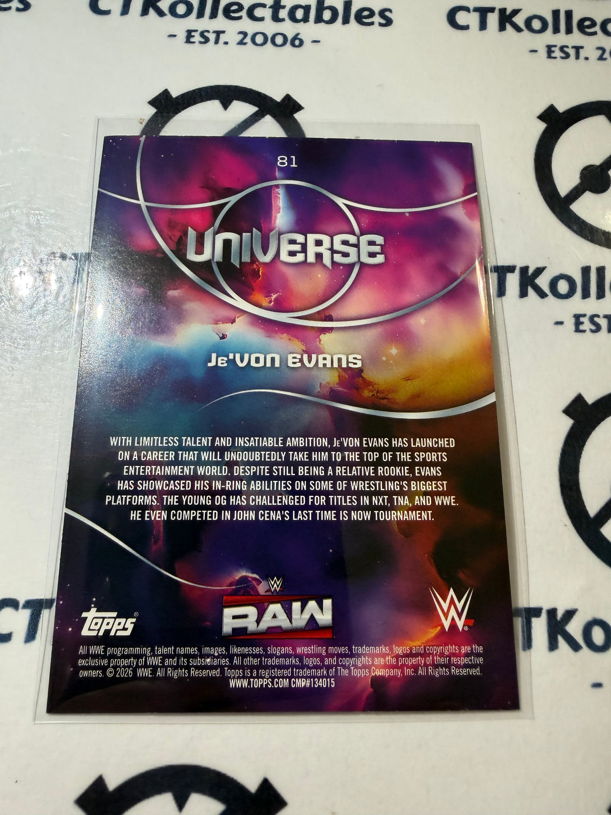 2026 WWE Topps Universe #81 Je'Von Evans Base Card
