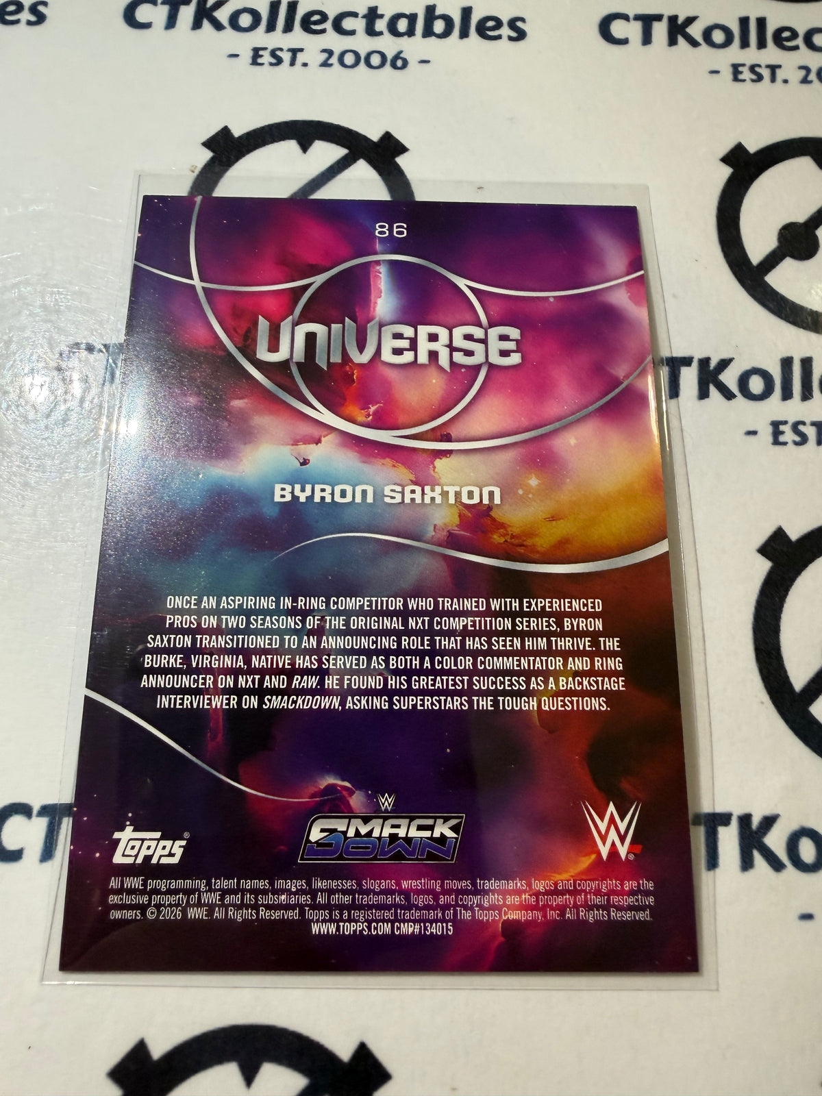 2026 WWE Topps Universe #86 Byron Saxton Base Card