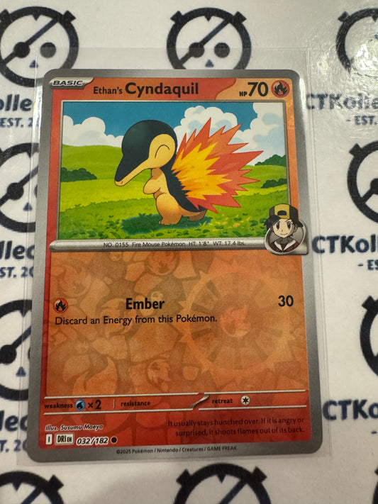 Ethan's Cyndaquil Reverse Holo #032/182 Scarlet & Violet Destined Rivals