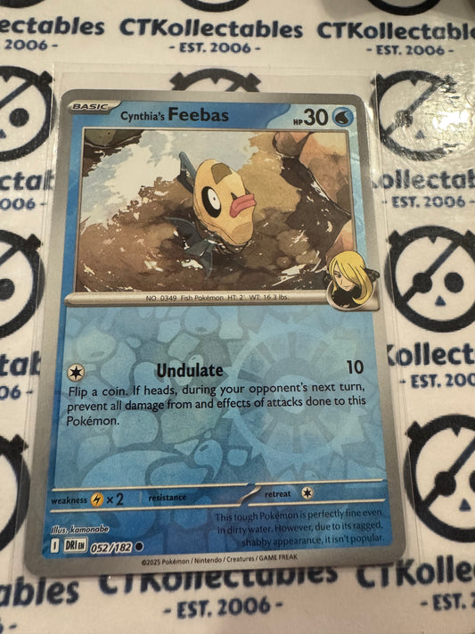 Cynthia's Feebas Reverse Holo #052/182 Scarlet & Violet Destined Rivals