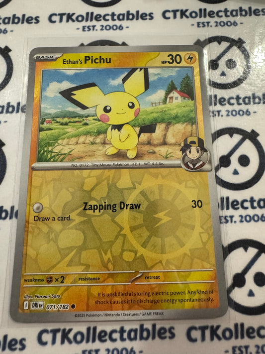 Ethan's Pichu Reverse Holo #071/182 Scarlet & Violet Destined Rivals