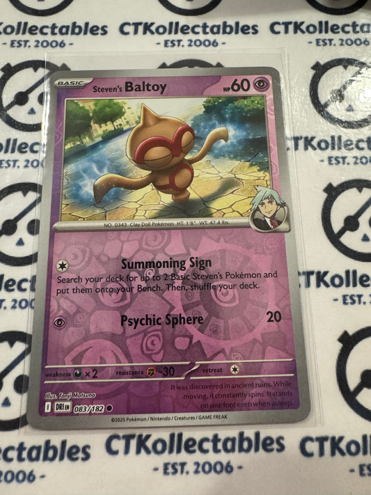 Steven's Baltoy Reverse Holo #083/182 Scarlet & Violet Destined Rivals
