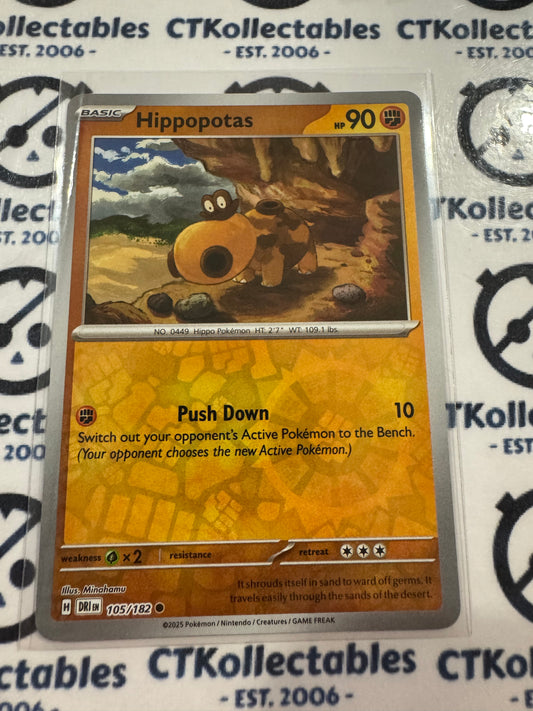 Hippopotas Reverse Holo #105/182 Scarlet & Violet Destined Rivals