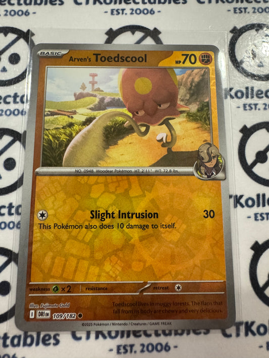 Arven's Toedscool Reverse Holo #109/182 Scarlet & Violet Destined Rivals