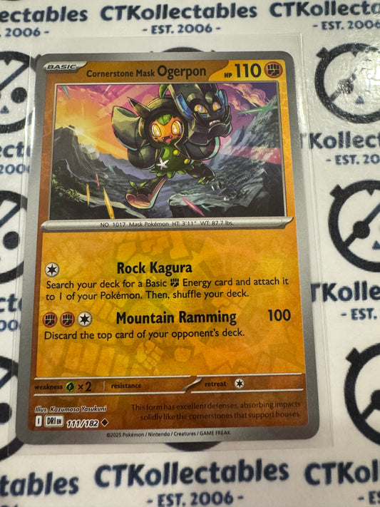Cornerstone Mask Ogerpon Reverse Holo #111/182 Scarlet & Violet Destined Rivals